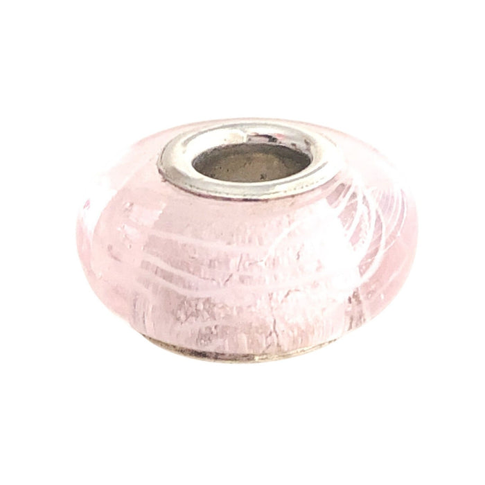 Chamilia Light Pink Swirl Sterling Silver Murano Glass Charm