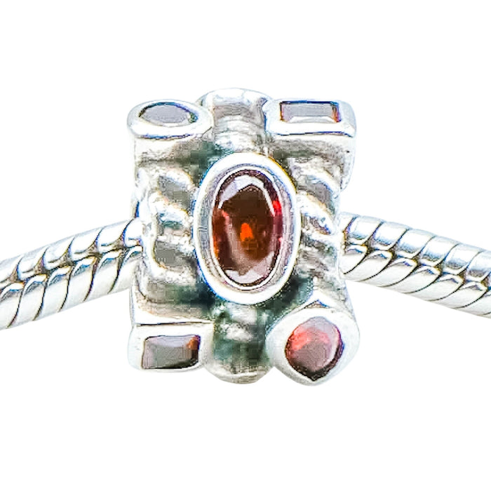 Chamilia Marquis Sterling Silver Charm Brown Swarovski Crystal Bead Elegant Accent
