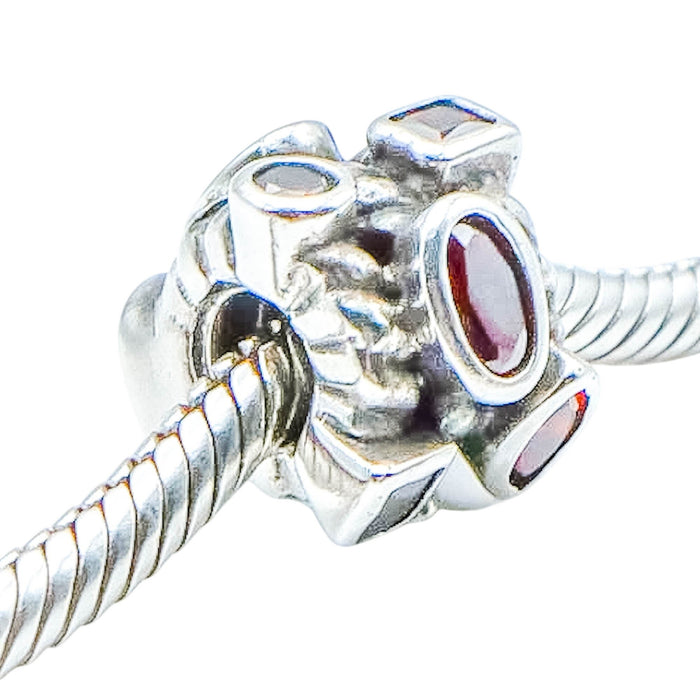 Chamilia Marquis Sterling Silver Charm Brown Swarovski Crystal Bead Elegant Accent