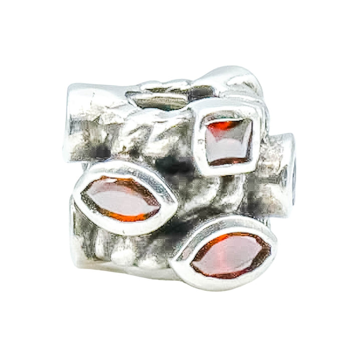 Chamilia Marquis Sterling Silver Charm Brown Swarovski Crystal Bead Elegant Accent