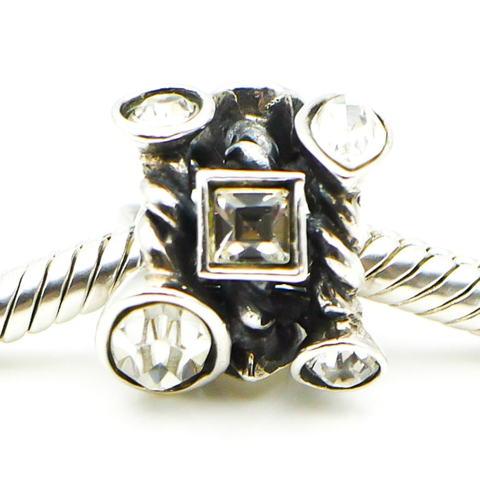 CHAMILIA Marquise Clear Swarovski Crystal Sterling Silver Charm
