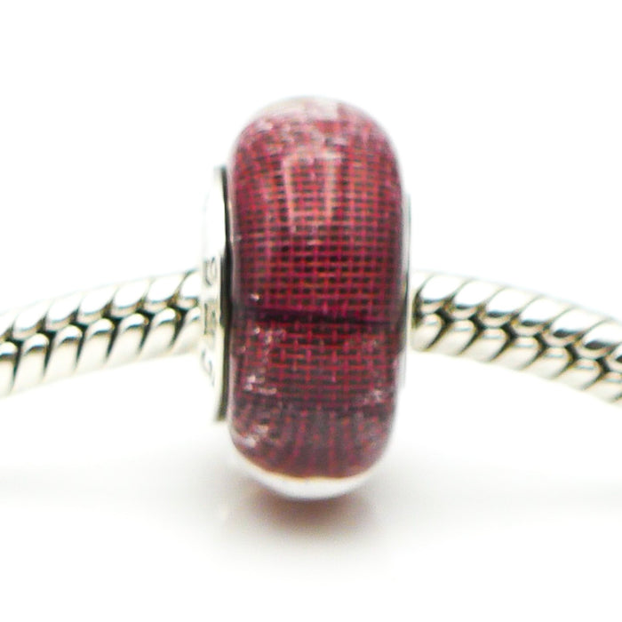 CHAMILIA Mystic Collection Fuchsia Murano Glass Charm With Sterling Silver Core