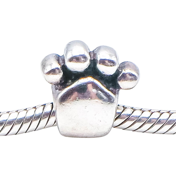Chamilia Paw Print Sterling Silver Charm Bead Dog Cat Pet Lover Animal GB-23