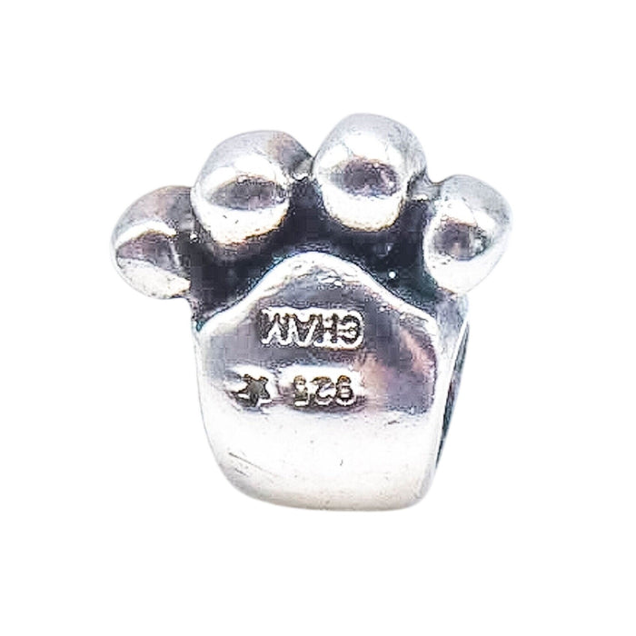 Chamilia Paw Print Sterling Silver Charm Bead Dog Cat Pet Lover Animal GB-23
