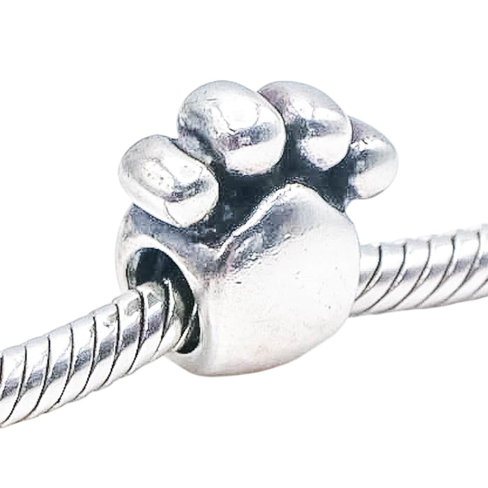 Chamilia Paw Print Sterling Silver Charm Bead Dog Cat Pet Lover Animal GB-23