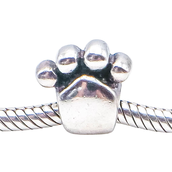 Chamilia Paw Print Sterling Silver Charm Bead Dog Cat Pet Lover Animal GB-23