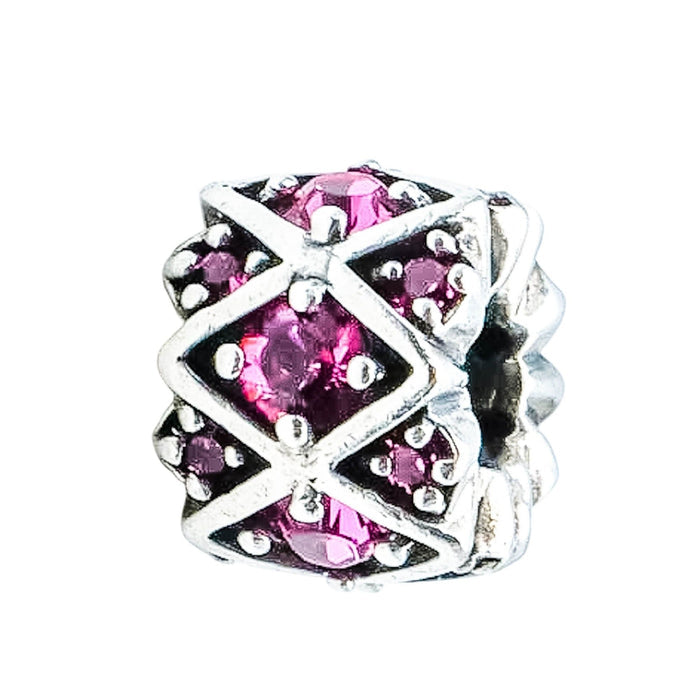 Chamilia Shimmering Stones Pink Swarovski Crystal Sterling Silver Charm Bead