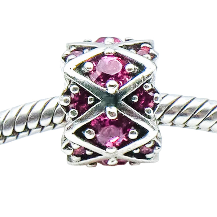 Chamilia Shimmering Stones Pink Swarovski Crystal Sterling Silver Charm Bead