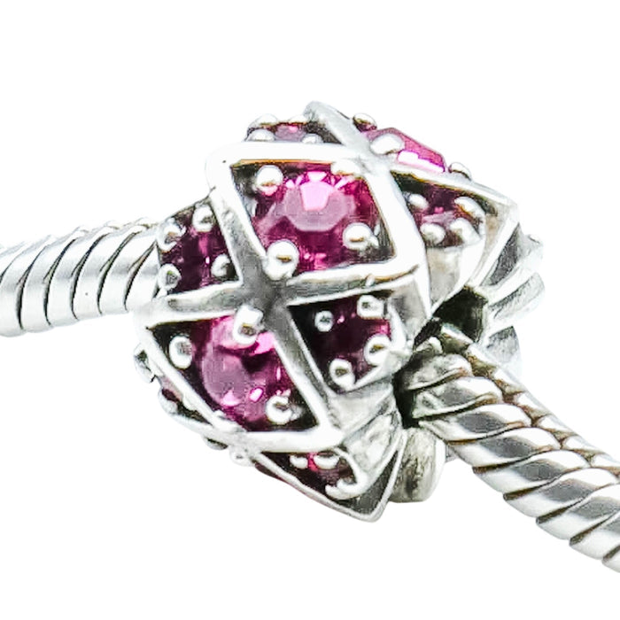 Chamilia Shimmering Stones Pink Swarovski Crystal Sterling Silver Charm Bead