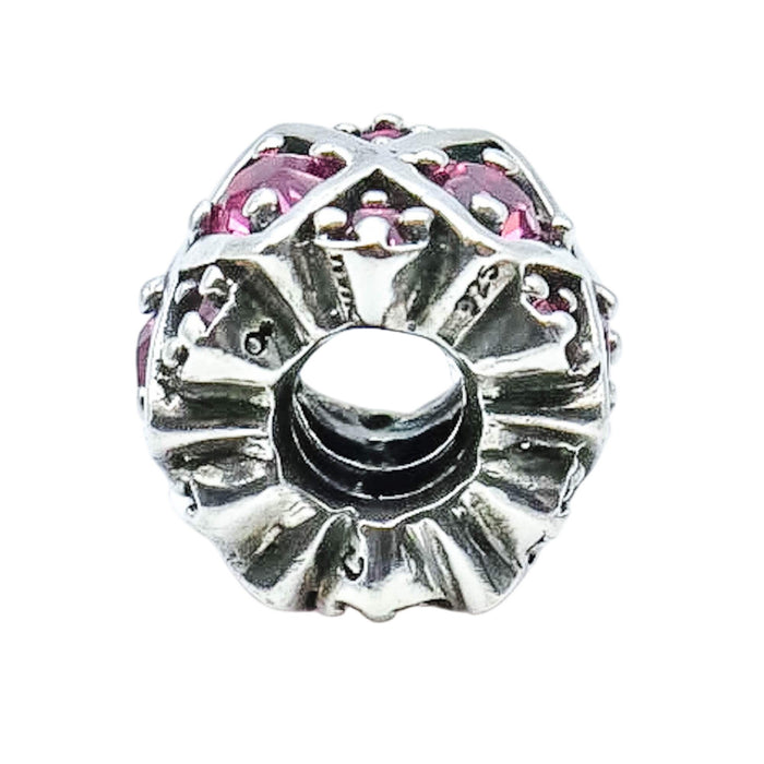 Chamilia Shimmering Stones Pink Swarovski Crystal Sterling Silver Charm Bead