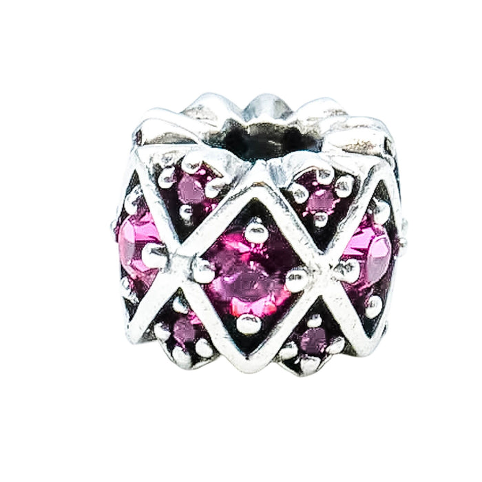 Chamilia Shimmering Stones Pink Swarovski Crystal Sterling Silver Charm Bead