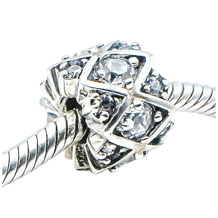 Chamilia Shimmering Stones Sterling Silver Charm Clear Swarovski Crystal Bead