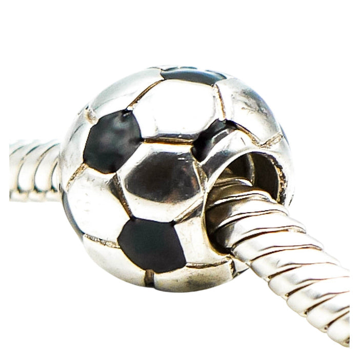 Chamilia Soccer Ball Sterling Silver Sports Athlete Football Charm Bead