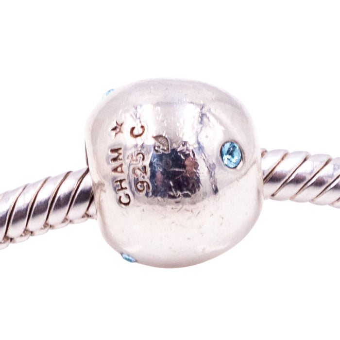 Chamilia Soho Collection Roundabout Sterling Silver Blue CZ Charm Bead