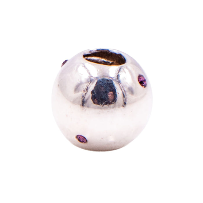Chamilia Soho Collection Roundabout Sterling Silver Fuchsia CZ Crystal Charm Bead