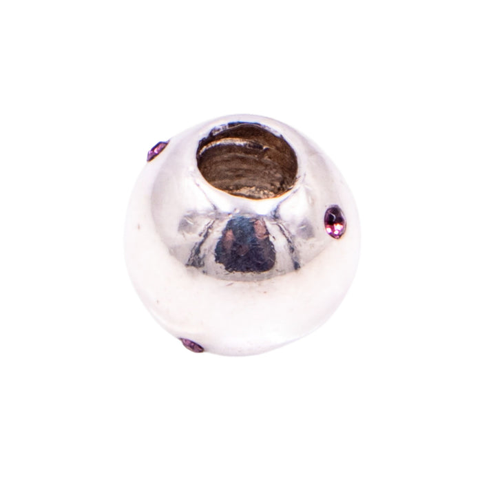 Chamilia Soho Collection Roundabout Sterling Silver Fuchsia CZ Crystal Charm Bead