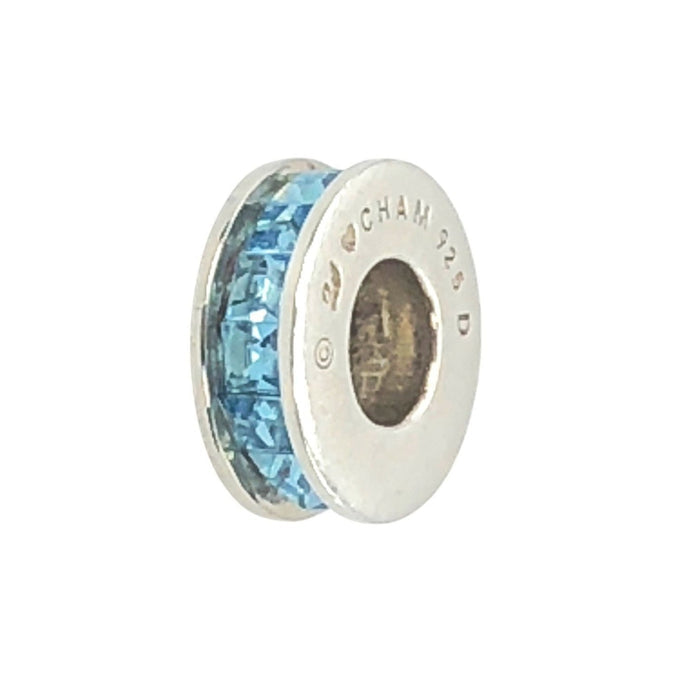 Chamilia Spark Sterling Silver Blue Swarovski Crystal Spacer Charm Bead