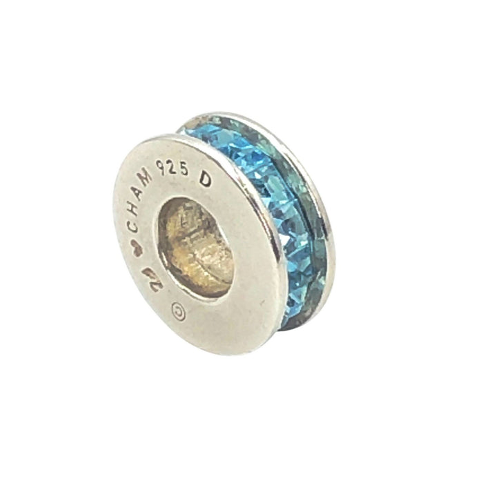 Chamilia Spark Sterling Silver Blue Swarovski Crystal Spacer Charm Bead