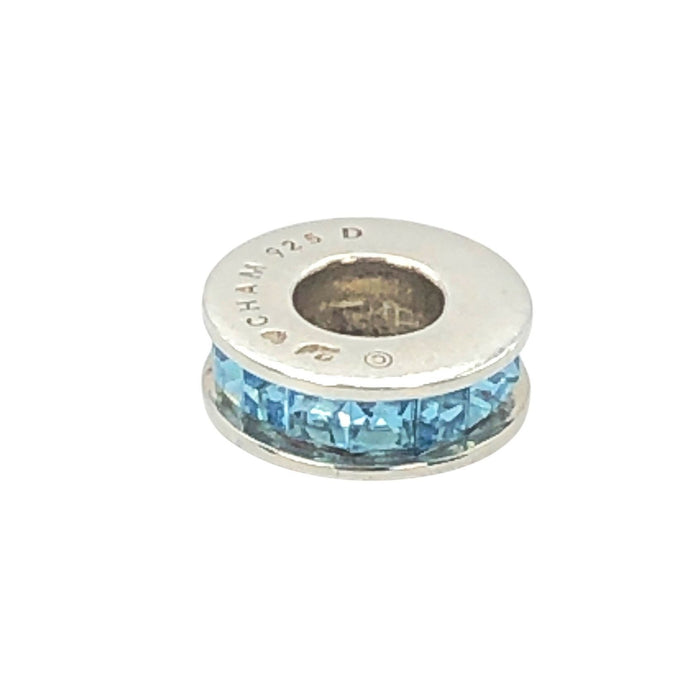 Chamilia Spark Sterling Silver Blue Swarovski Crystal Spacer Charm Bead