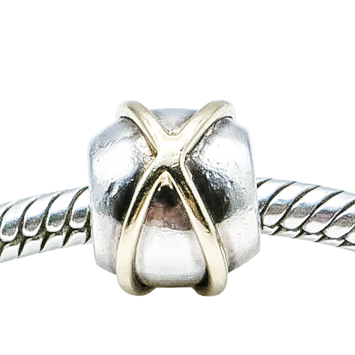 Chamilia Sterling Silver & 14K Gold X Bead Charm