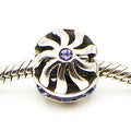 CHAMILIA Sterling Silver Blaze Charm Bead With Tanzanite Blue Swarovski Crystals