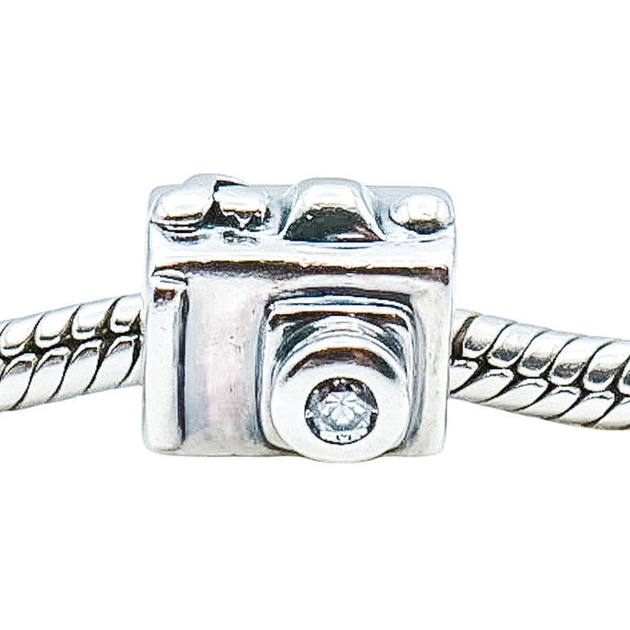 Chamilia Sterling Silver Camera Charm Clear CZ Photographer Gift