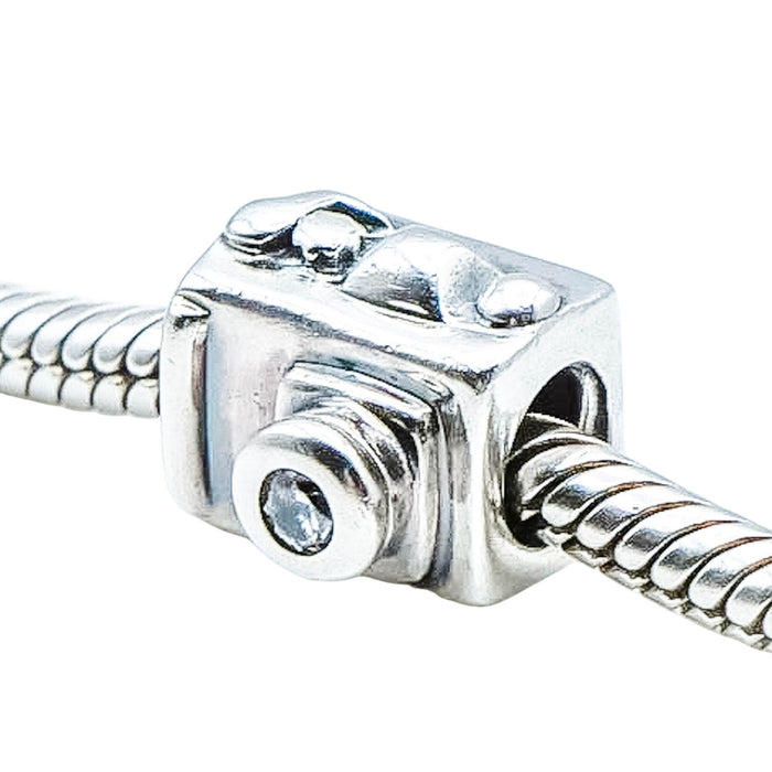Chamilia Sterling Silver Camera Charm Clear CZ Photographer Gift