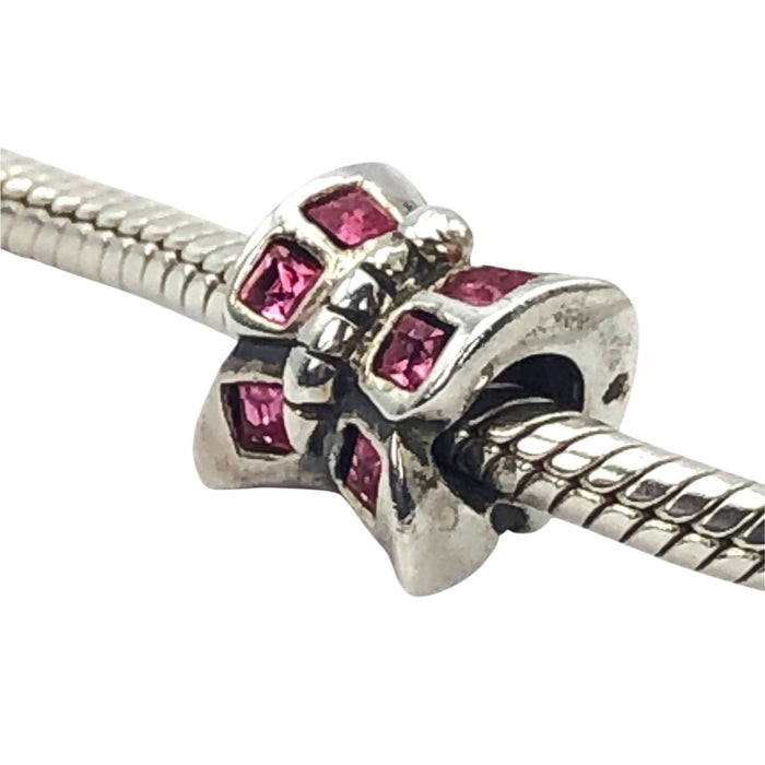 Chamilia Sterling Silver Pink Swarovski Crystal Butterfly Charm Bead