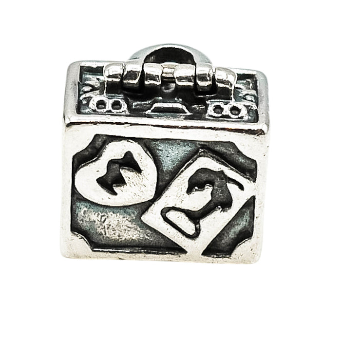Chamilia Sterling Silver Travel Suitcase Luggage Vacation Adventure Charm Bead