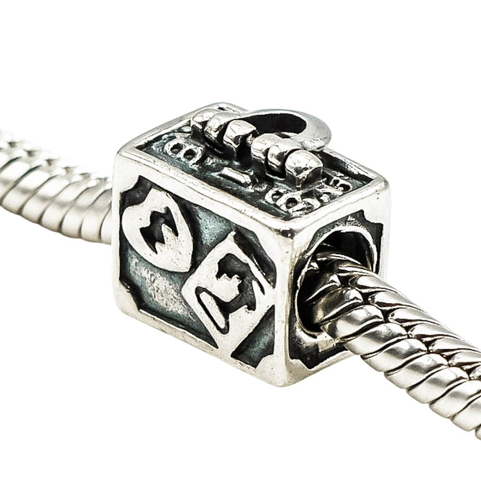 Chamilia Sterling Silver Travel Suitcase Luggage Vacation Adventure Charm Bead