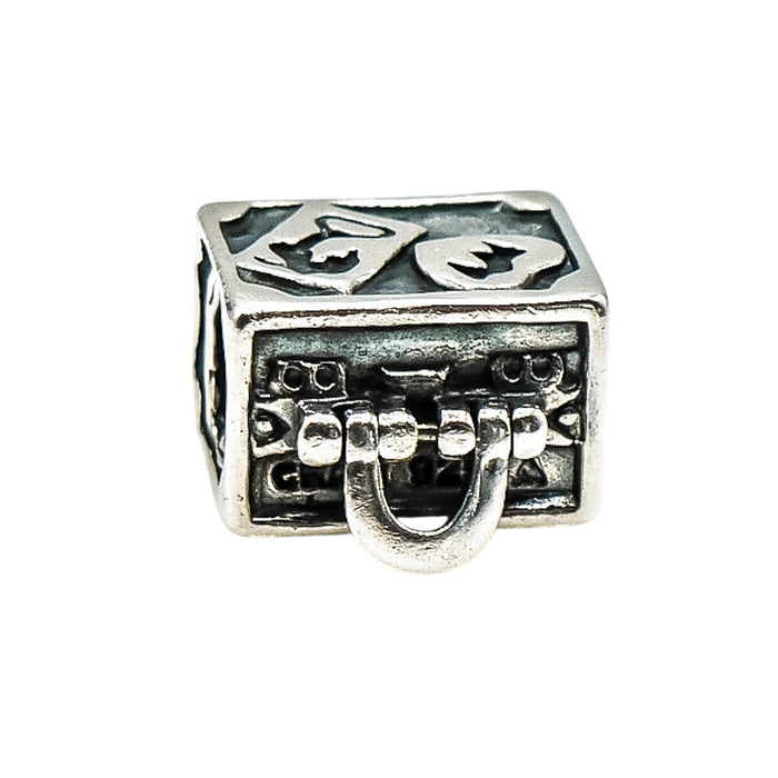 Chamilia Sterling Silver Travel Suitcase Luggage Vacation Adventure Charm Bead