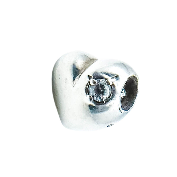 Chamilia Stone of Heart Clear Cubic Zirconia Sterling Silver Charm Bead