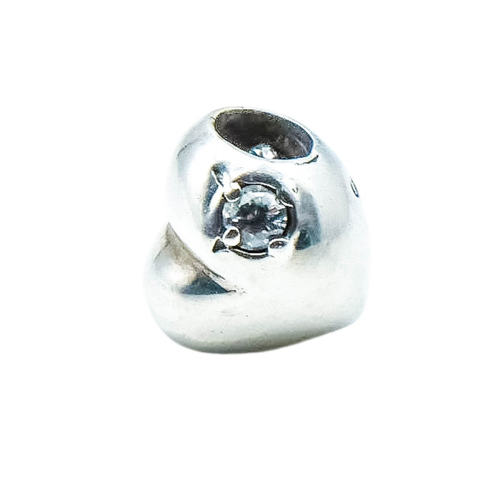 Chamilia Stone of Heart Clear Cubic Zirconia Sterling Silver Charm Bead