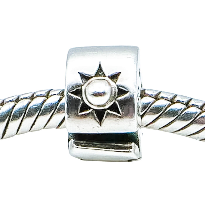 Chamilia Sun Star Sterling Silver Lock Charm Bracelet Safety Clasp Bead