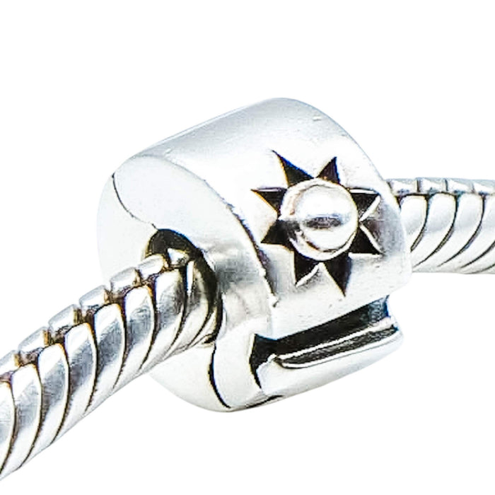 Chamilia Sun Star Sterling Silver Lock Charm Bracelet Safety Clasp Bead