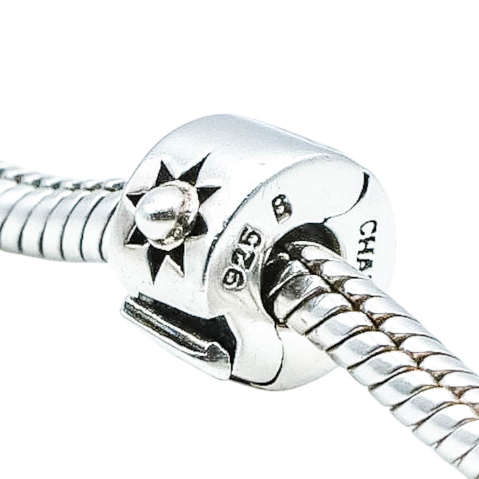 Chamilia Sun Star Sterling Silver Lock Charm Bracelet Safety Clasp Bead