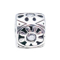 Chamilia Sunburst Sterling Silver Clear CZ Charm Bead Sunshine Bracelet Charm