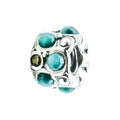 Chamilia Teal Stone Cabochon Charm Sterling Silver Swarovski Crystal Bead