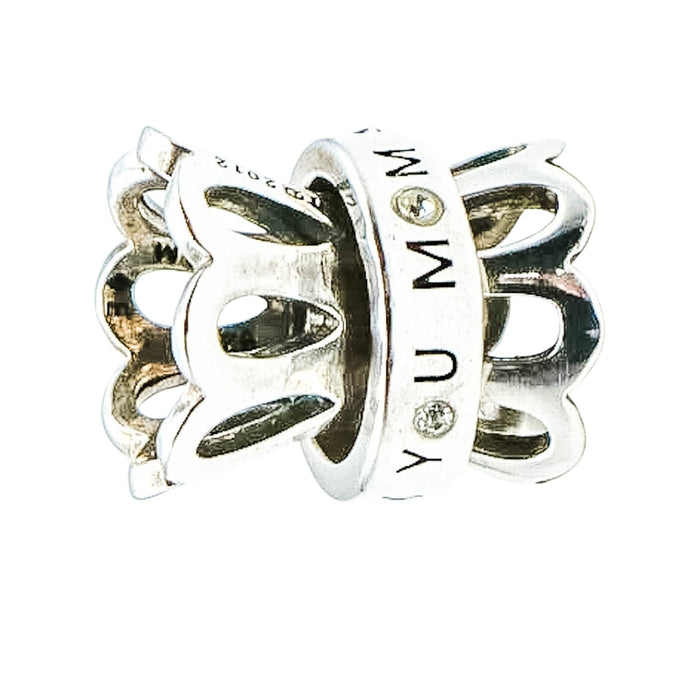 Chamilia Thank You Mom Limited Edition Sterling Silver Charm Pink & Clear Swarovski