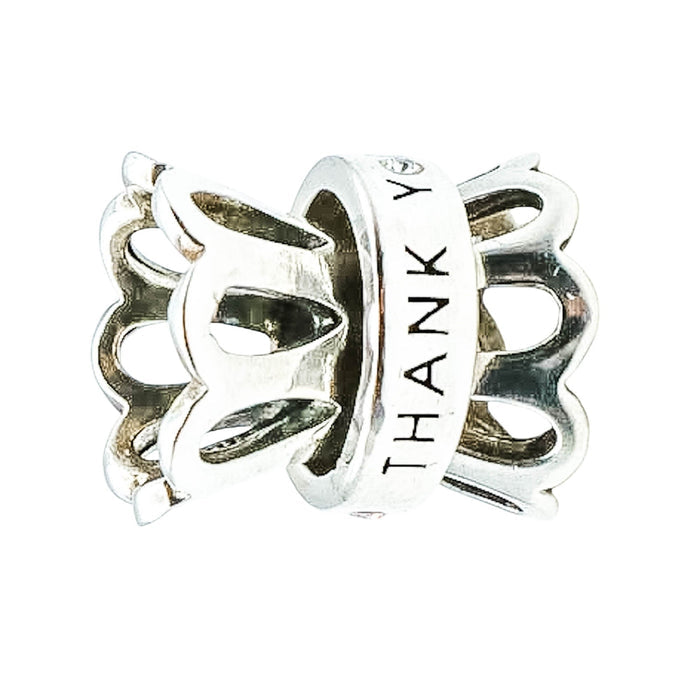 Chamilia Thank You Mom Limited Edition Sterling Silver Charm Pink & Clear Swarovski