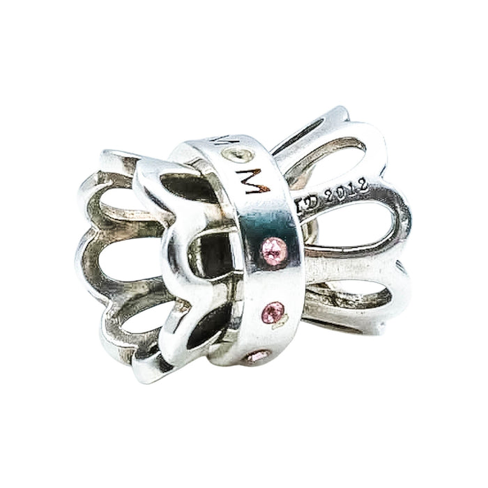 Chamilia Thank You Mom Limited Edition Sterling Silver Charm Pink & Clear Swarovski