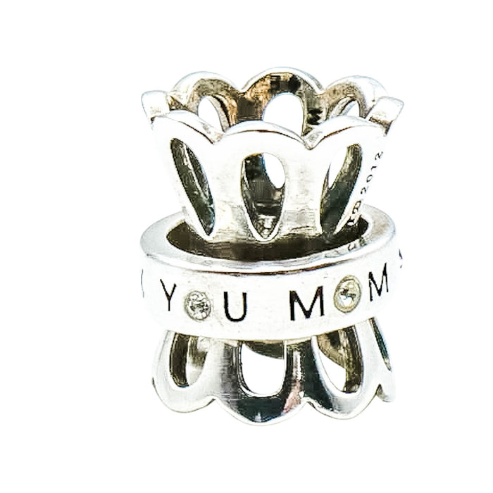 Chamilia Thank You Mom Limited Edition Sterling Silver Charm Pink & Clear Swarovski