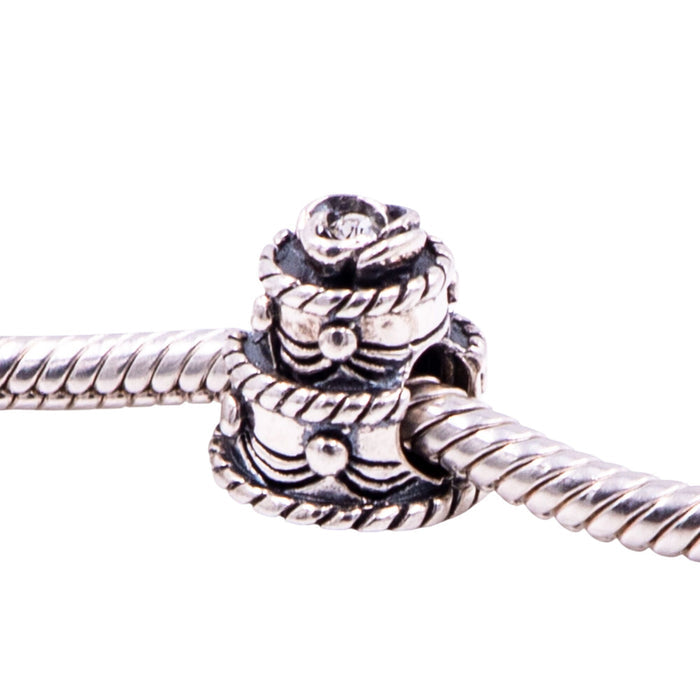 Chamilia Wedding Cake Sterling Silver Swarovski Crystal Charm Bead