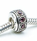 CHAMILIA Wheel February Birthstone Sterling Silver Charm With Purple Swarovski Crystals