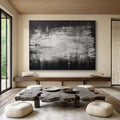 Large Black and White Abstract Canvas Wall Art - Handmade Monochrome Textured Painting for Modern Living Room or Office Decor - Chaos I - Hues Art Lab
