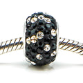 CHARMED MEMORIES Black Crystal Charm With Sterling Silver Core
