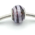 Charmed Memories Purple Murano Glass Charm With Sterling Silver Core