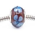 Chrysalis Lavender Flower Purple Murano Glass Charm With Sterling Silver Core