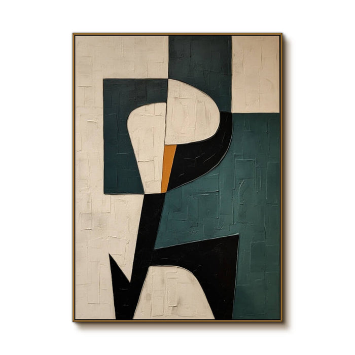 Minimalist Abstract Painting for Contemporary Living Spaces - Cipher Form - Hues Art Lab