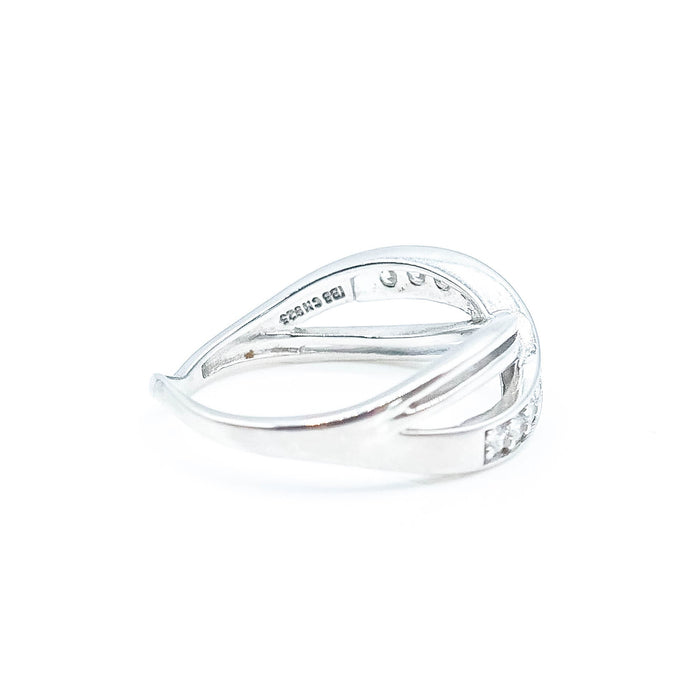 Clear Cubic Zirconia Sterling Silver Infinity Ring Size 8